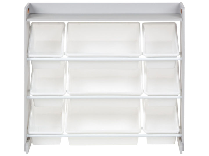 Shelf with 9 Storage Boxes 78 cm Grey Rocco