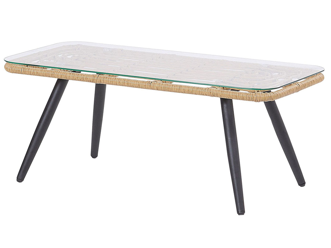 Fobello Garden Lounge Set with Table 4 Seater PE Rattan Beige
