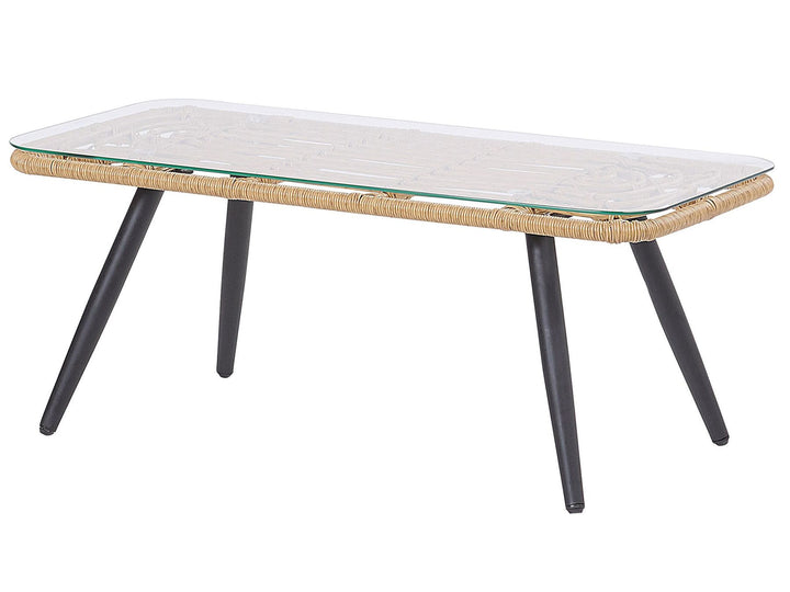 Fobello Garden Lounge Set with Table 4 Seater PE Rattan Beige