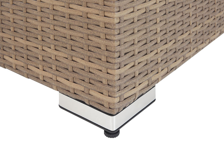 Coccolia Garden Lounge Set with Table 5 Seater Modular PE Rattan Beige