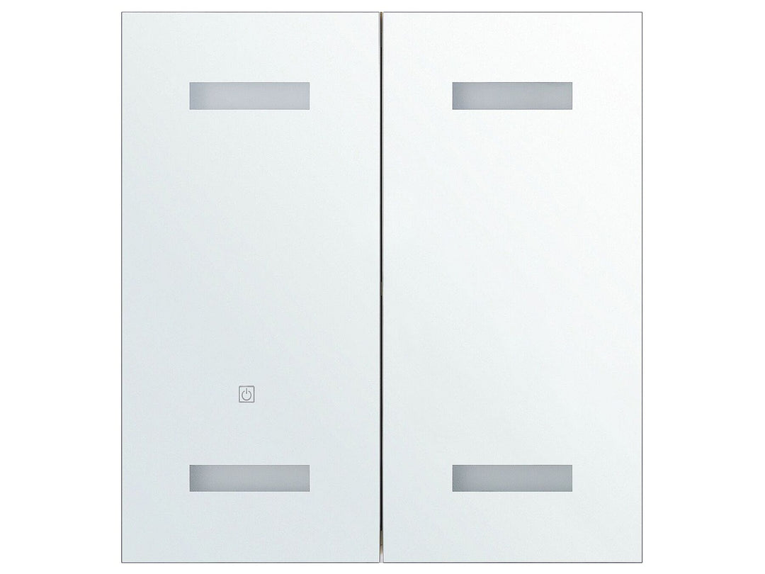 Bathroom Wall Mounted Mirror Cabinet LED 60 cm 60 cm White Talagapa