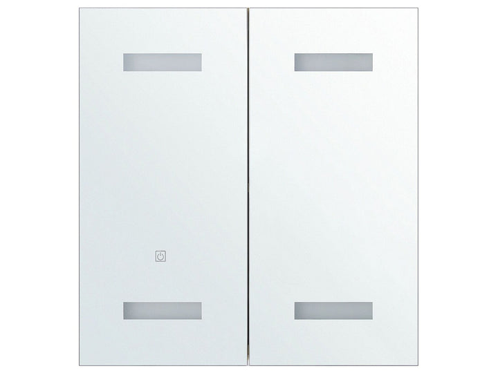 Bathroom Wall Mounted Mirror Cabinet LED 60 cm 60 cm White Talagapa