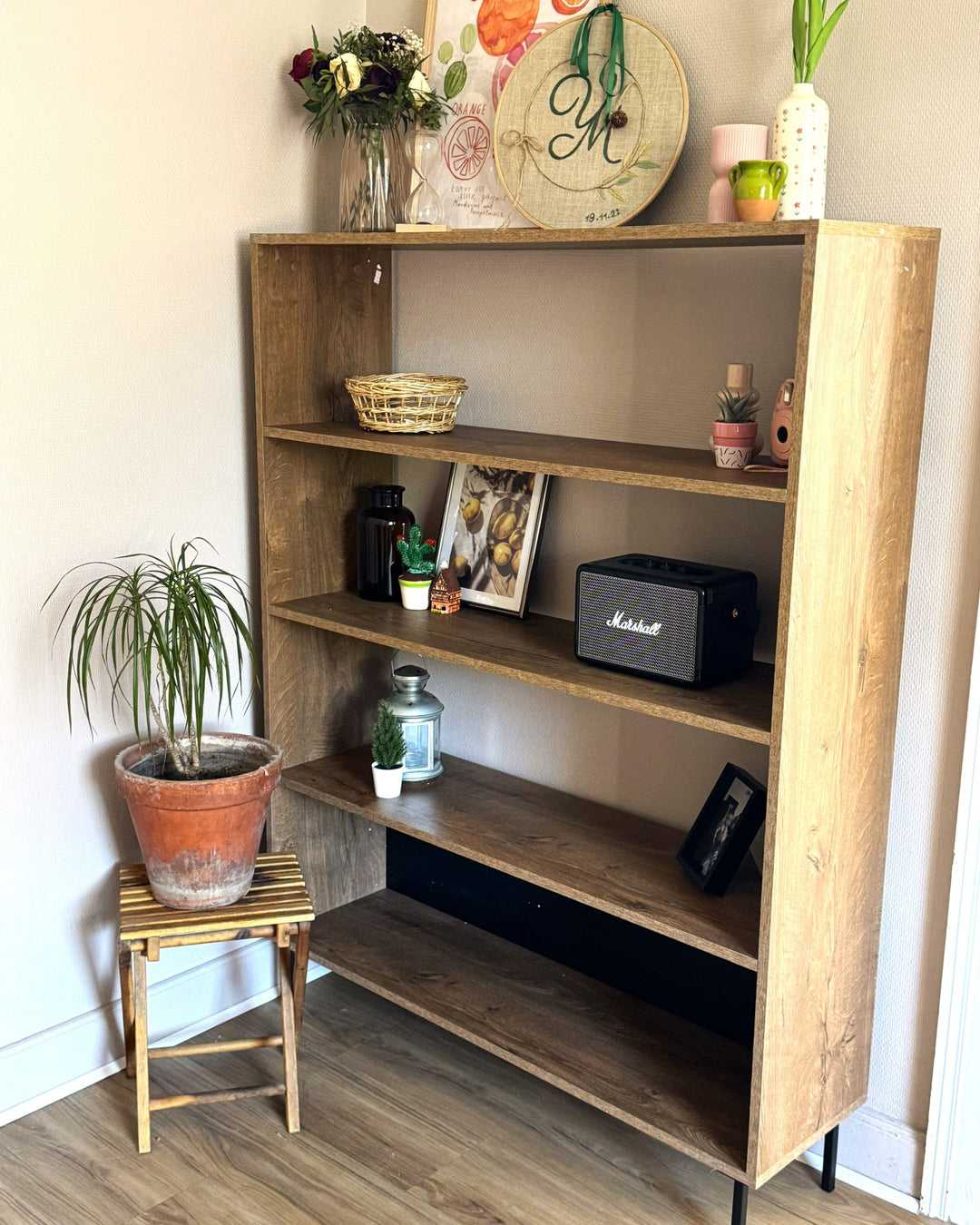 4 Tier Bookcase 140 cm Dark Brown Verdon