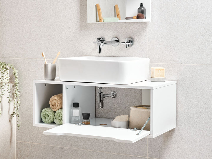 Wall Mounted Washbasin Cabinet 80 cm White Cascavel