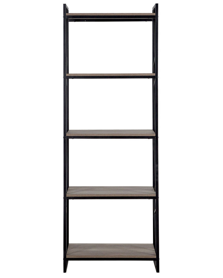 5 Tier Bookcase 184 cm Brown/ Black Fiona