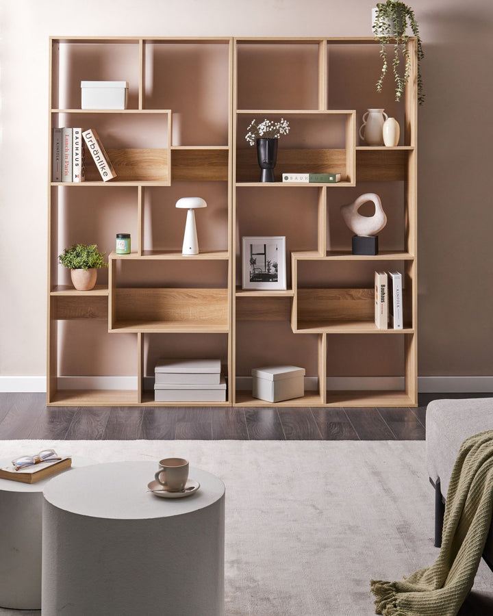 6 Tier Bookcase 180 cm Light Brown Shemari