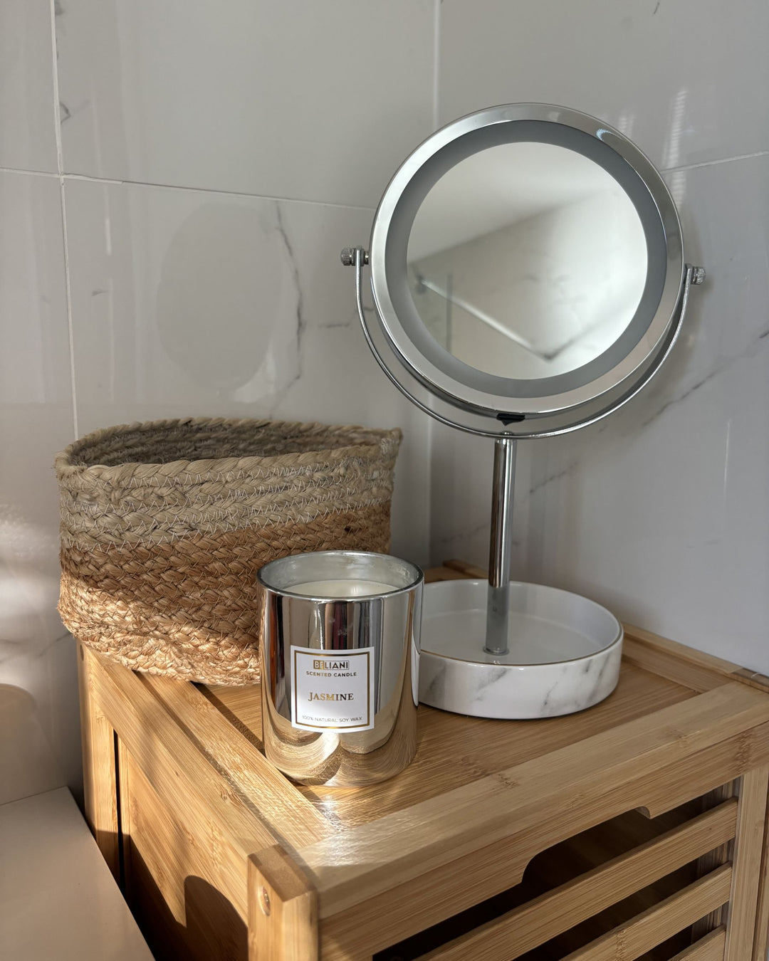 Bathroom Cabinet Bamboo Wood 32 cm Light Brown Shawnee