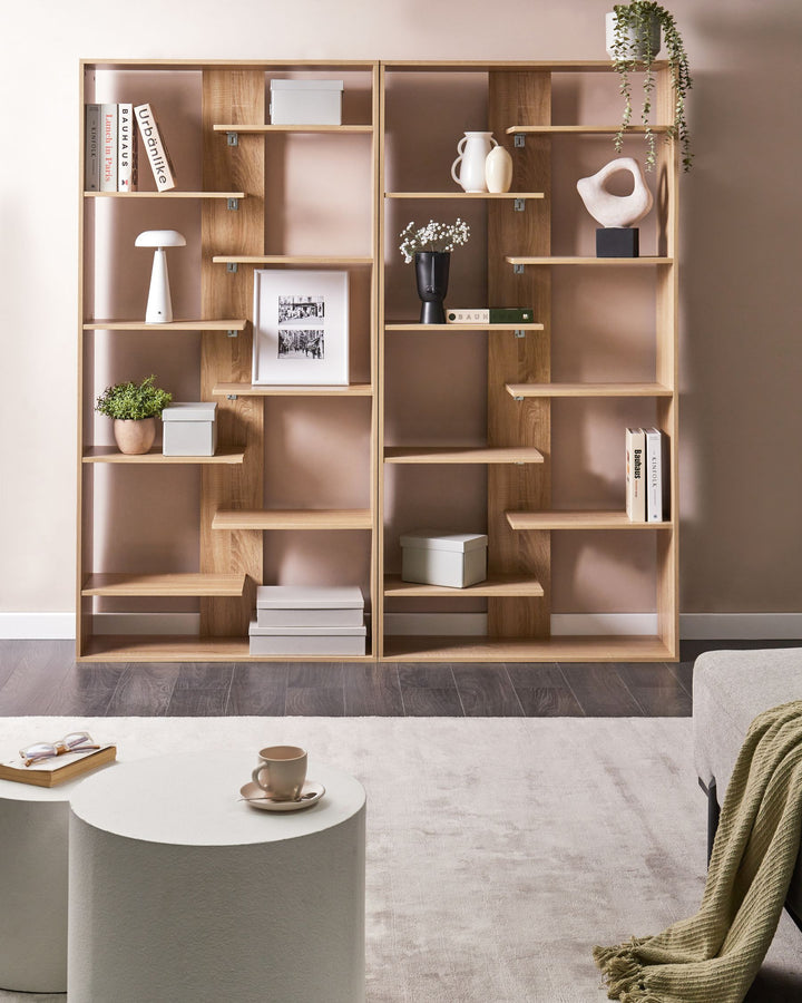 8 Tier Bookcase 180 cm Light Brown Lorayn