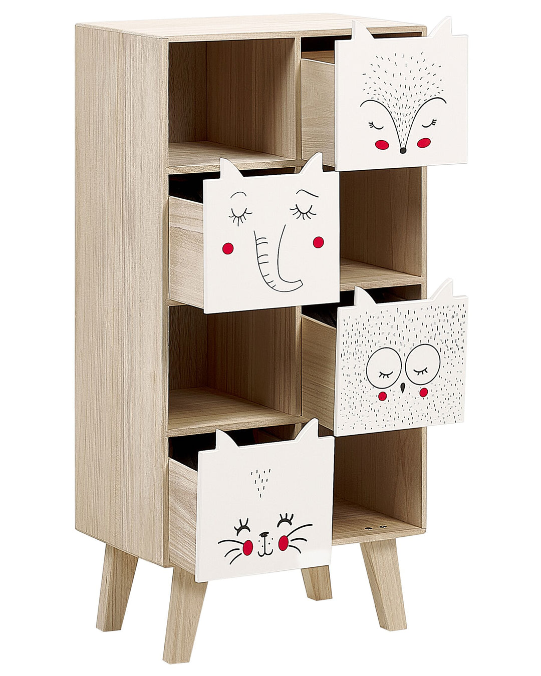 4 Tier Bookcase 79 cm Light Brown Makena