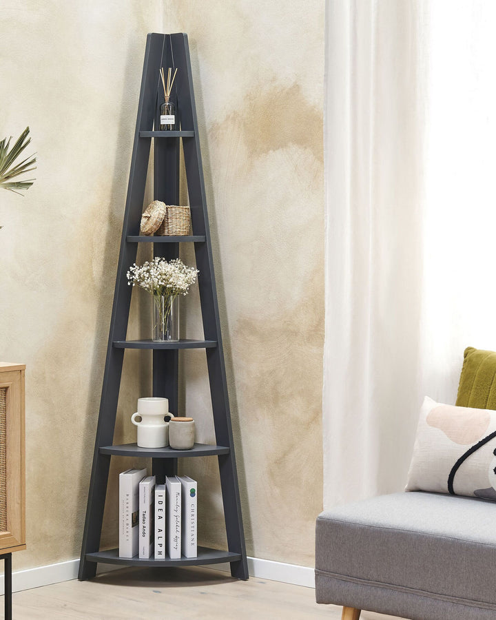 Corner 5 Tier Shelving Unit 175 cm Grey Susan