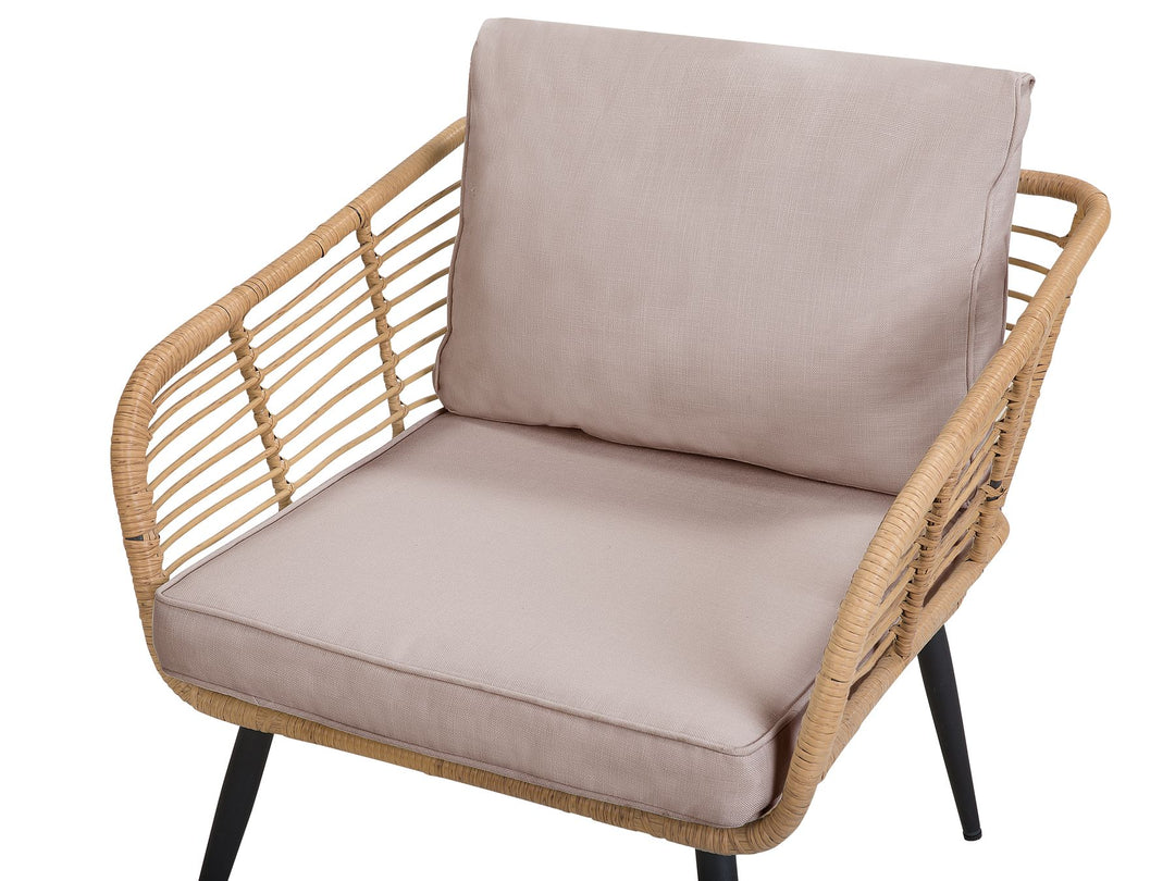 Corinth II Garden Lounge Set with Table 4 Seater PE Rattan Natural