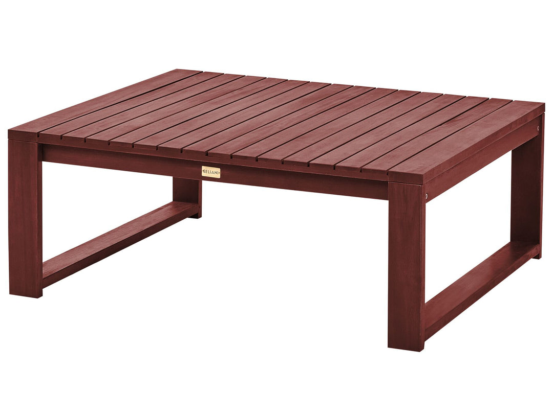 Timor Garden Corner Sofa with Table 4 Seater Left Hand Modular Acacia Wood Dark Red