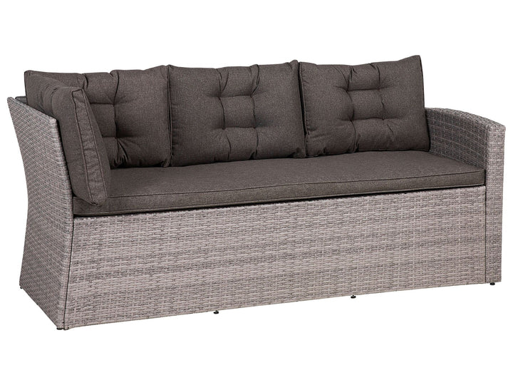Viterbo Garden Lounge Set with Table 8 Seater with Cushions PE Rattan Grey