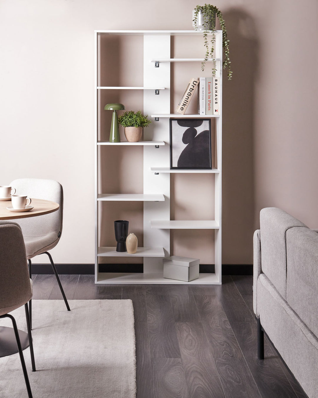 8 Tier Bookcase 180 cm White Lorayn