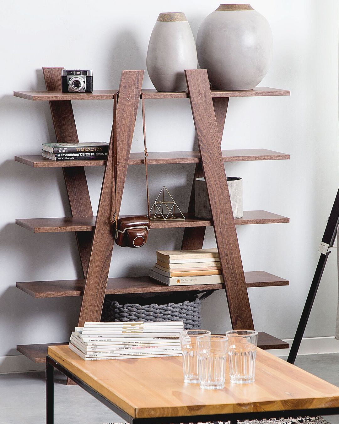 5 Tier Shelving Unit 116 cm Dark Brown Alma