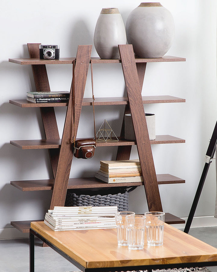 5 Tier Shelving Unit 116 cm Dark Brown Alma