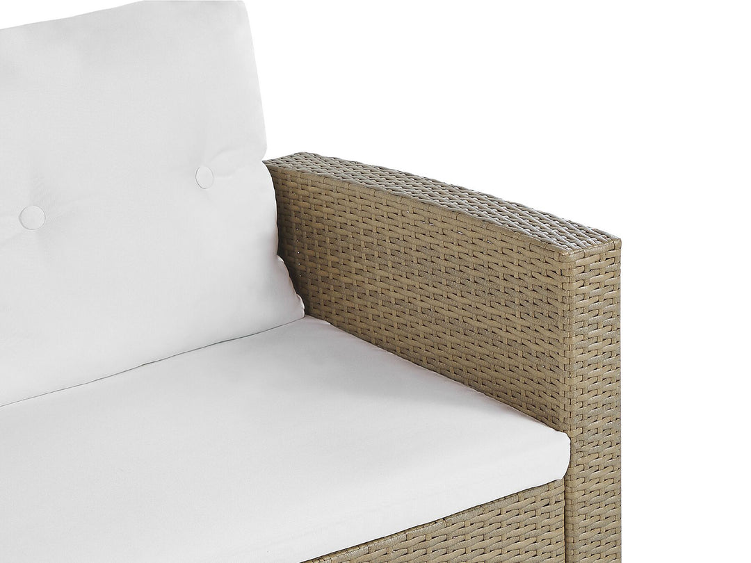Garden Lounge Set with Table 4 Seater Luca PE Rattan Light Brown