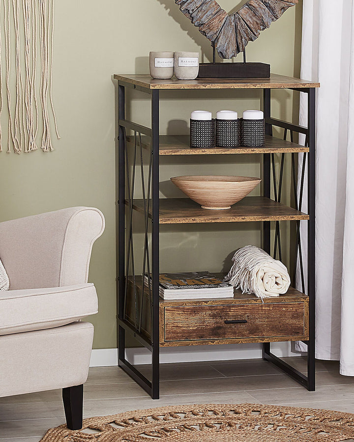 3 Tier Shelving Unit 101 cm Dark Brown Lucia