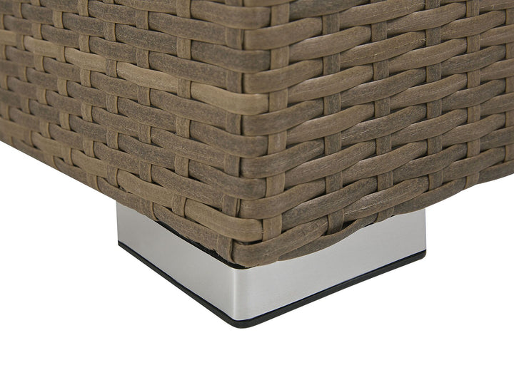 Belluno Garden Lounge Set with Table and Ottoman 5 Seater PE Rattan White
