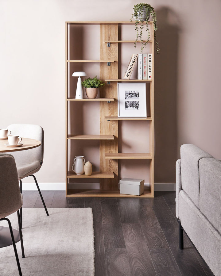 8 Tier Bookcase 180 cm Light Brown Lorayn
