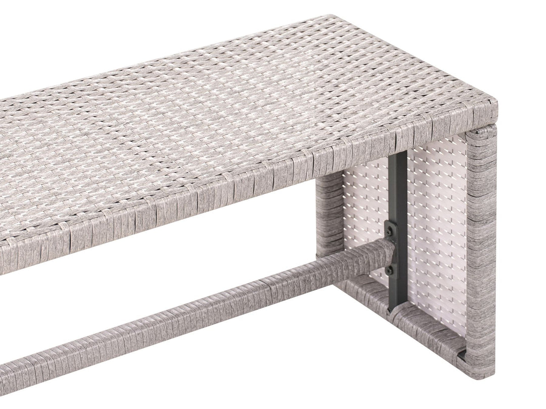 Viterbo 8 Seater PE Rattan Garden Corner Sofa with Bench Grey