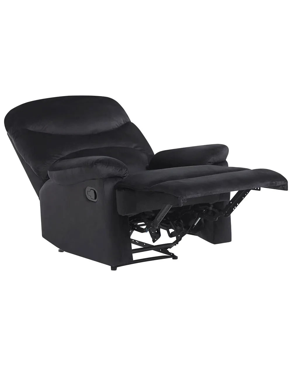 Recliner Chair With Footrest Velvet Black Gail