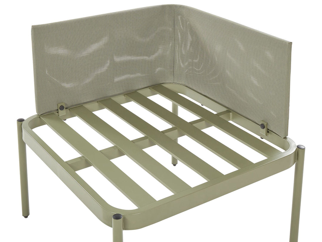 Terracina Garden Lounge Set with Table 2 Seater Metal Olive Green