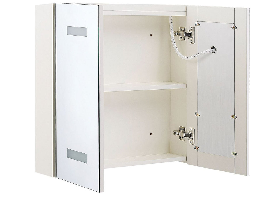 Bathroom Wall Mounted Mirror Cabinet LED 60 cm 60 cm White Talagapa