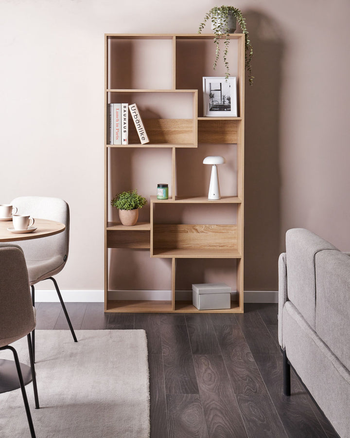 6 Tier Bookcase 180 cm Light Brown Shemari