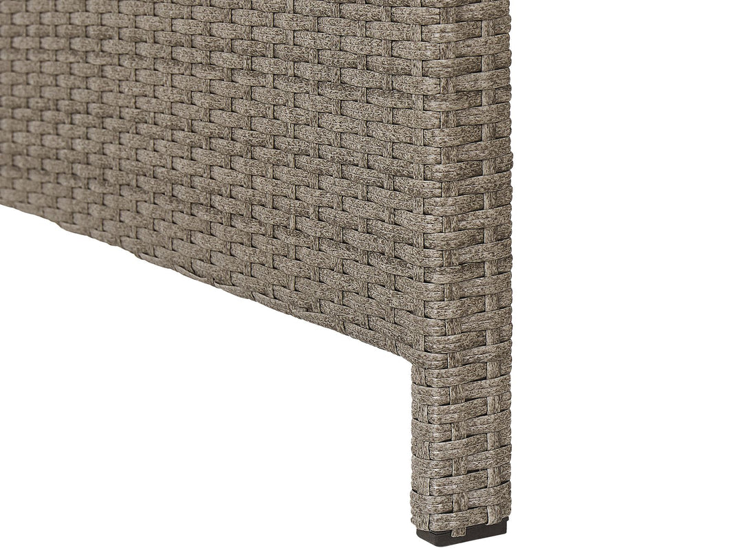 Bardi Garden Lounge Set with Table and Ottoman 5 Seater with Cushions PE Rattan Taupe