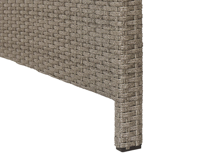 Bardi Garden Lounge Set with Table and Ottoman 5 Seater with Cushions PE Rattan Taupe