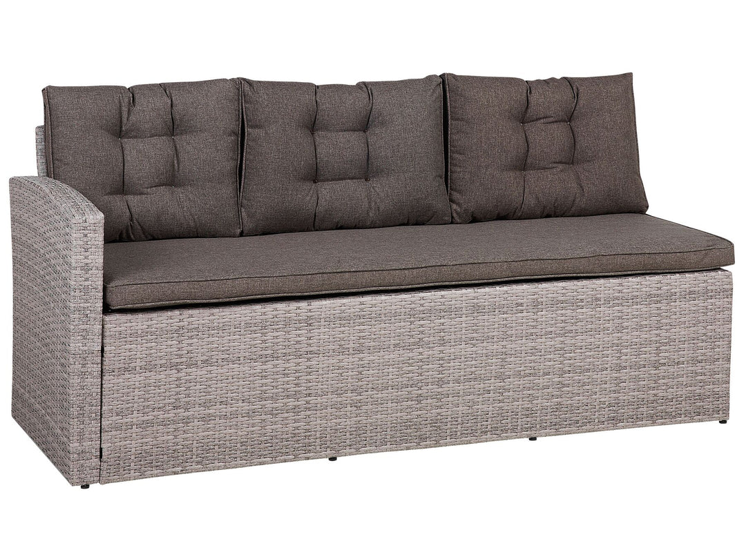 Viterbo Garden Lounge Set with Table 8 Seater with Cushions PE Rattan Grey