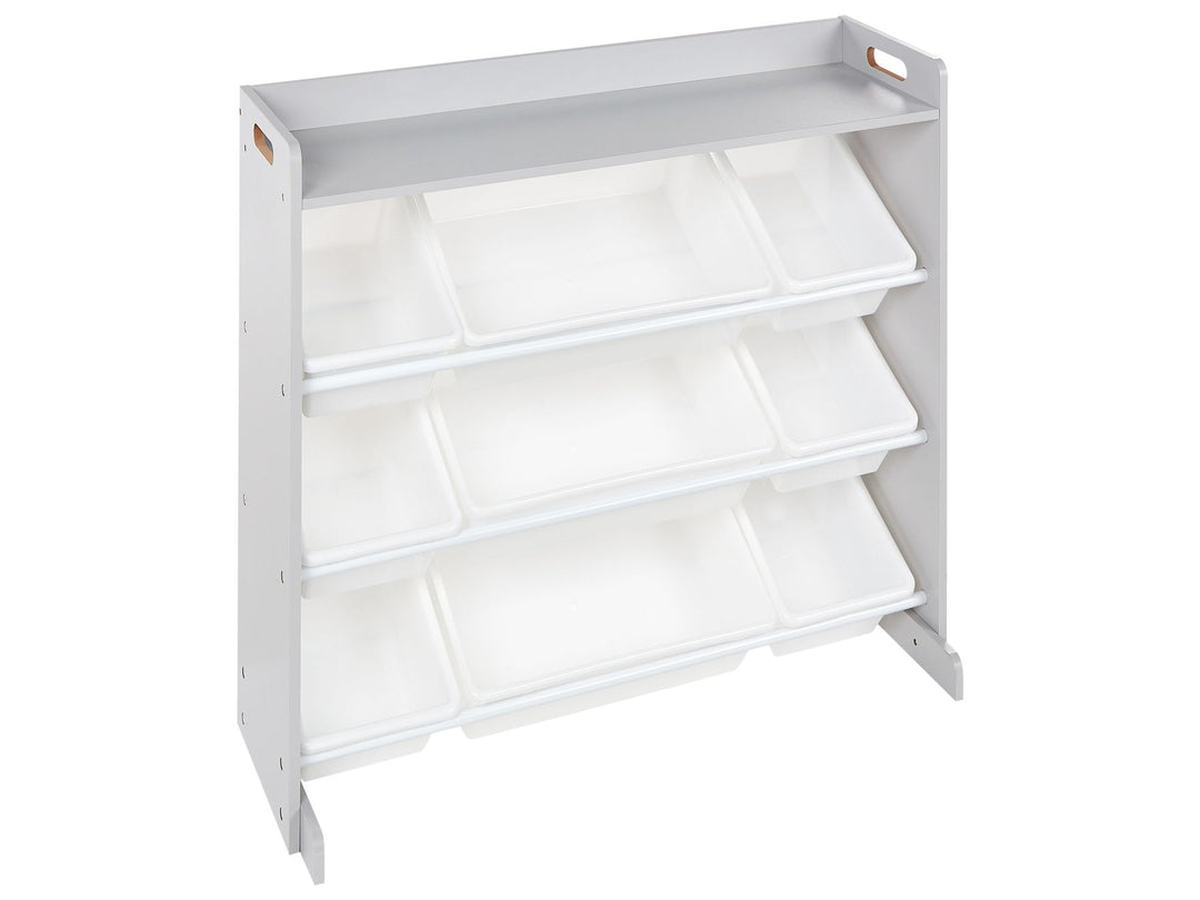 Shelf with 9 Storage Boxes 78 cm Grey Rocco
