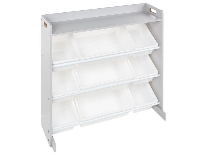 Shelf with 9 Storage Boxes 78 cm Grey Rocco
