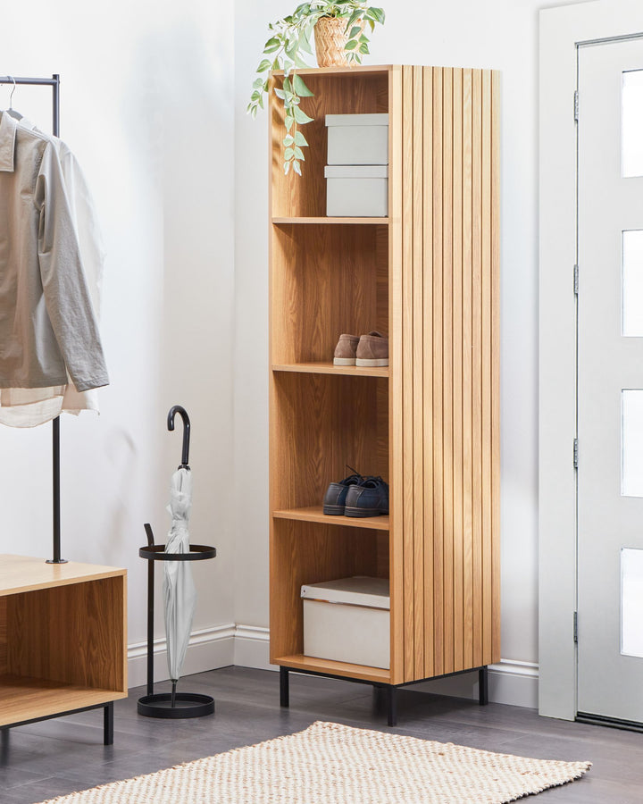4 Tier Shelving Unit 175 cm Light Brown Skodak