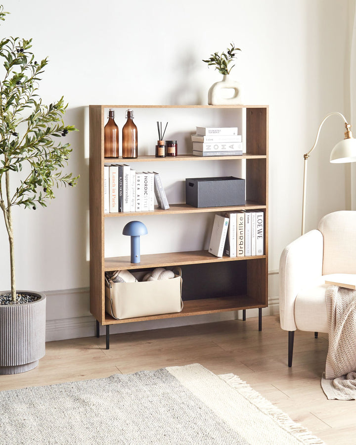 4 Tier Bookcase 140 cm Dark Brown Verdon