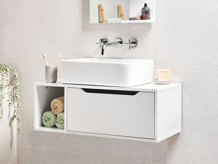 Wall Mounted Washbasin Cabinet 80 cm White Cascavel
