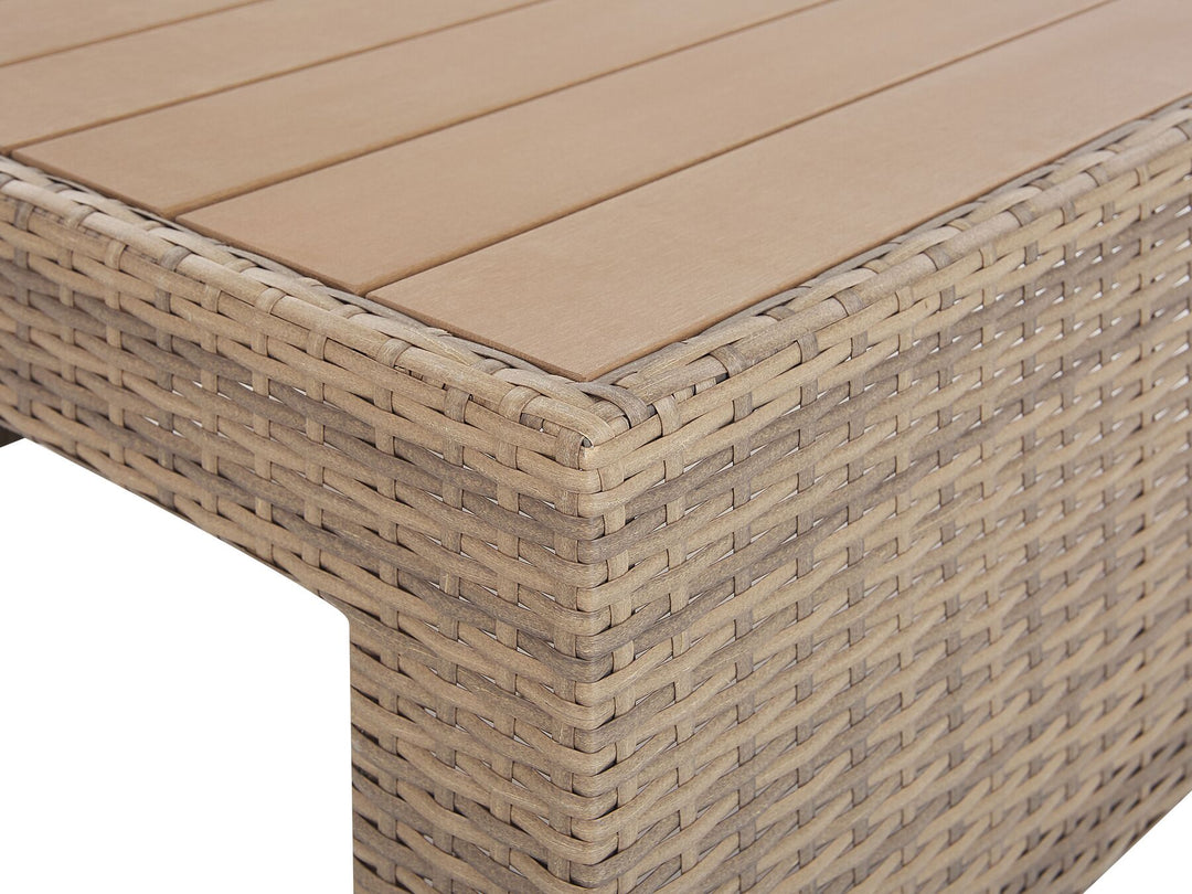 Coccolia Garden Lounge Set with Table 5 Seater Modular PE Rattan Beige