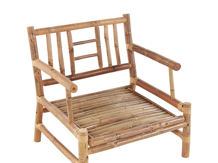 Riccione Garden Lounge Set with Table 4 Seater Bamboo Wood Light Brown