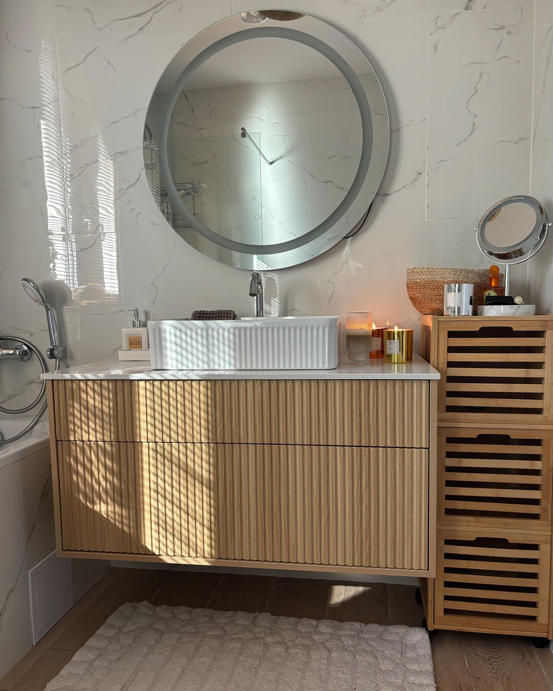 Bathroom Cabinet Bamboo Wood 32 cm Light Brown Shawnee