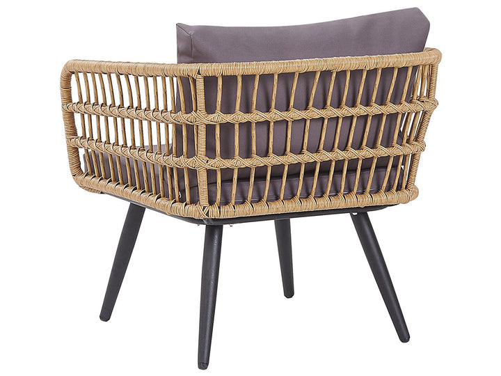 Fobello Garden Lounge Set with Table 4 Seater PE Rattan Beige
