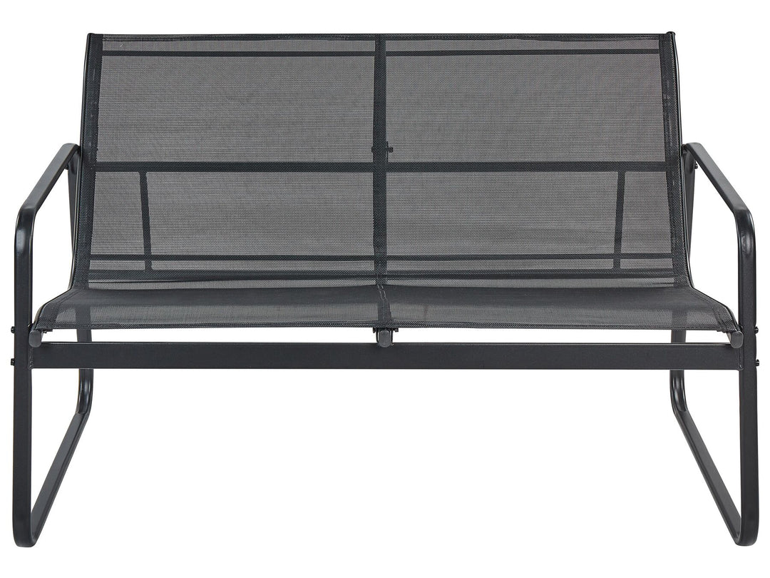 Barrea Garden Lounge Set with Table 4 Seater Metal Black
