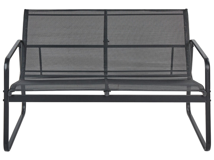 Barrea Garden Lounge Set with Table 4 Seater Metal Black