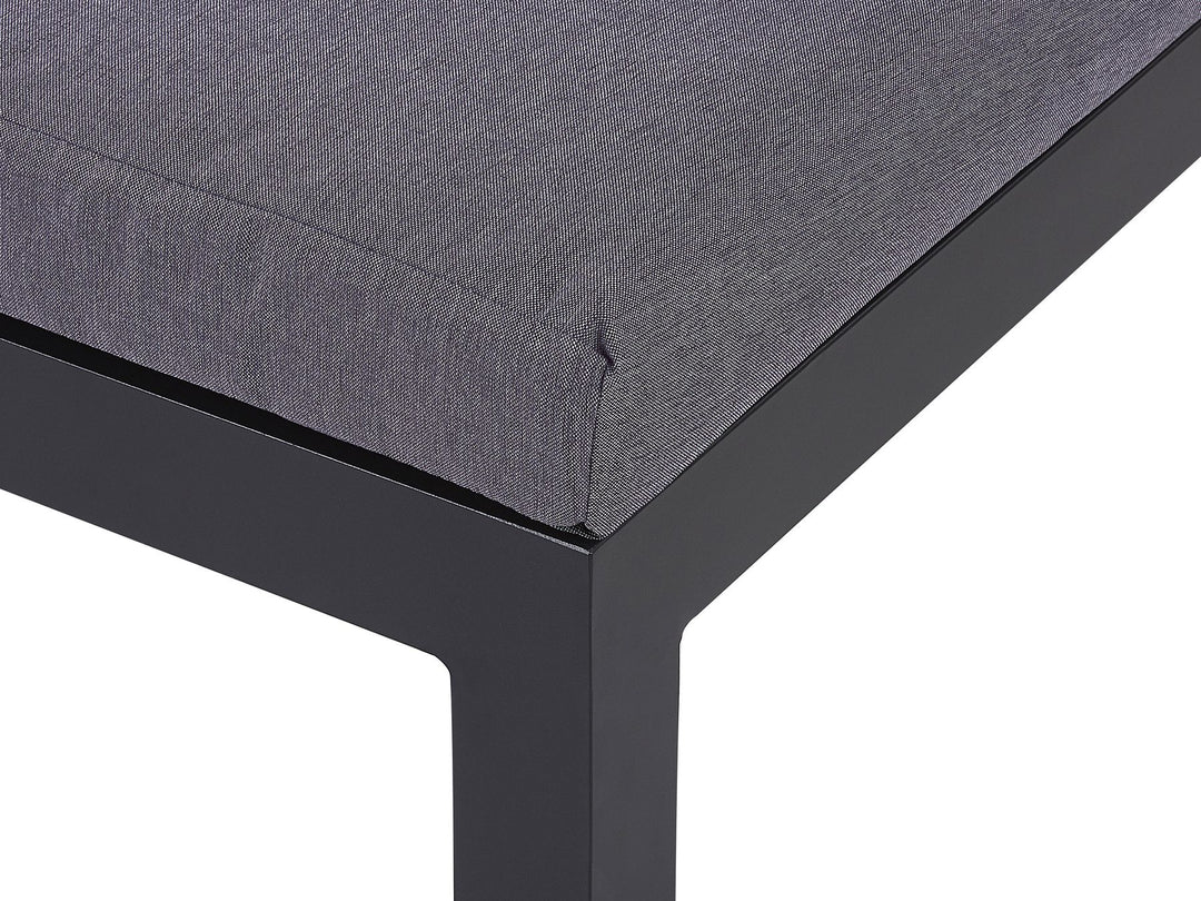Messina Garden Corner Sofa with Table 5 Seater Left Hand Metal Black