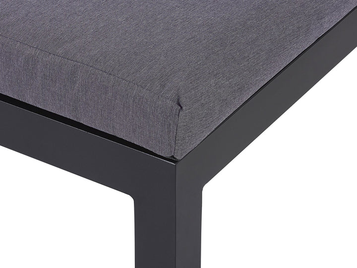 Messina Garden Corner Sofa with Table 5 Seater Left Hand Metal Black