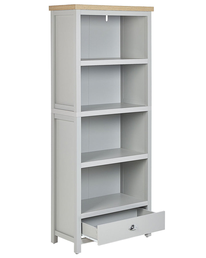 4 Tier Bookcase 180 cm Light Grey Jazmyne