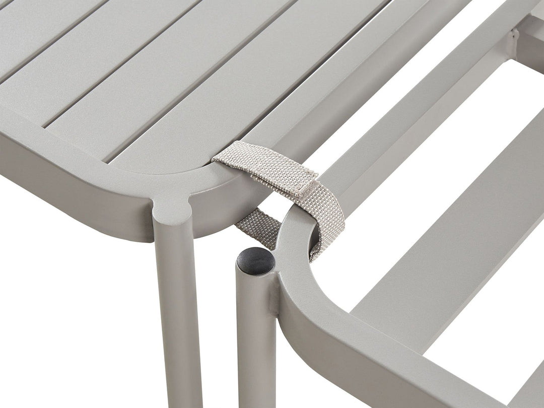 Terracina Garden Lounge Set with Table 2 Seater Metal Light Grey