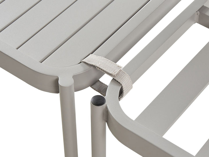 Terracina Garden Lounge Set with Table 2 Seater Metal Light Grey