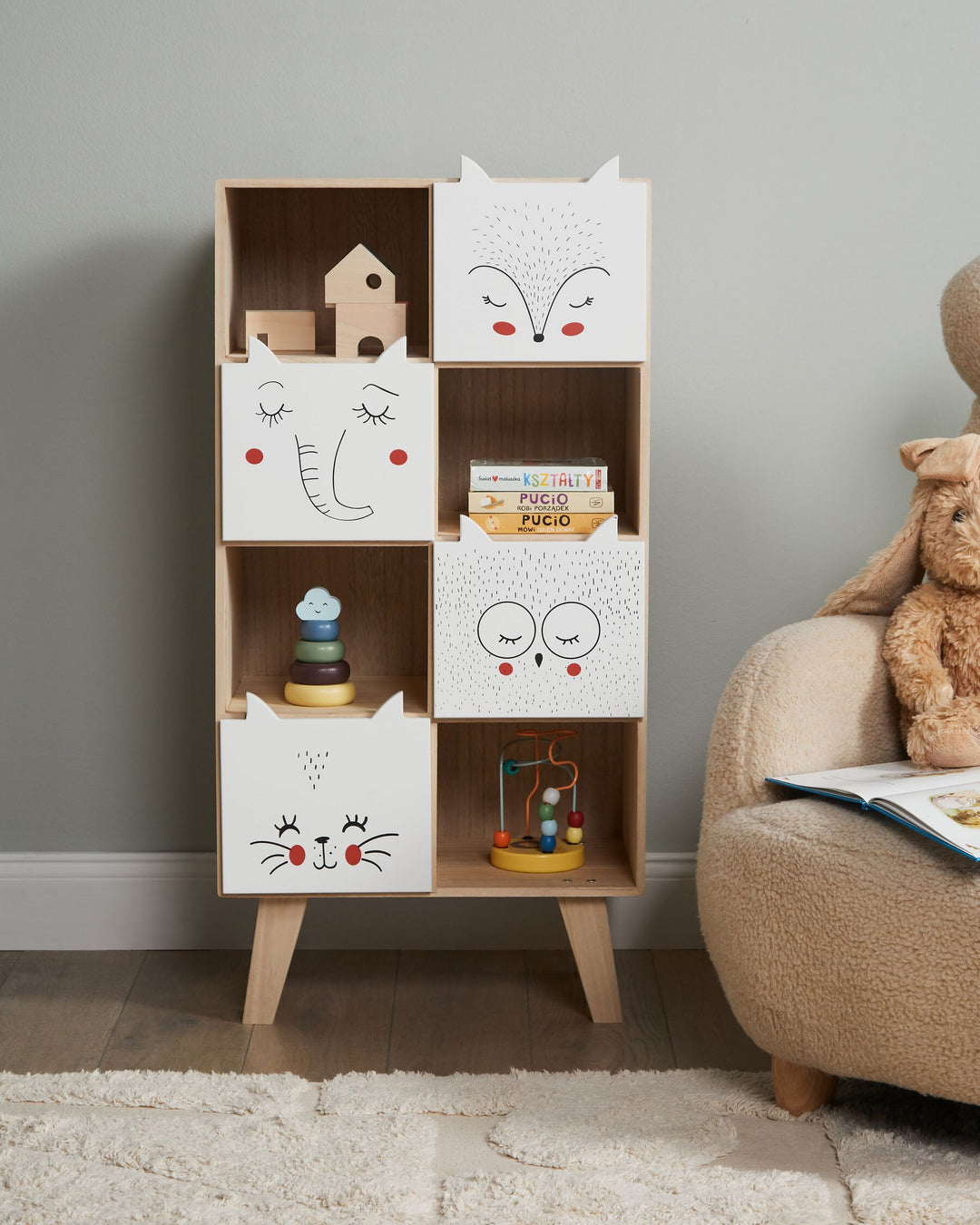 4 Tier Bookcase 79 cm Light Brown Makena