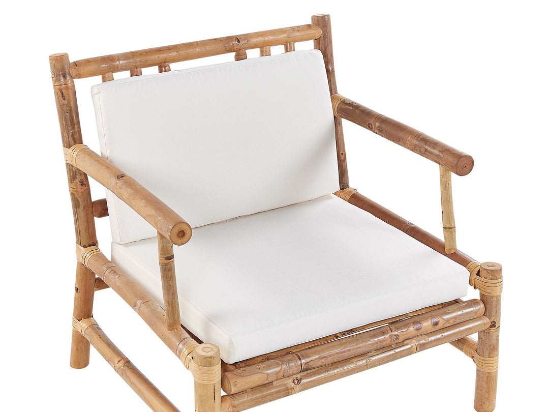 Riccione Garden Lounge Set with Table 4 Seater Bamboo Wood Light Brown